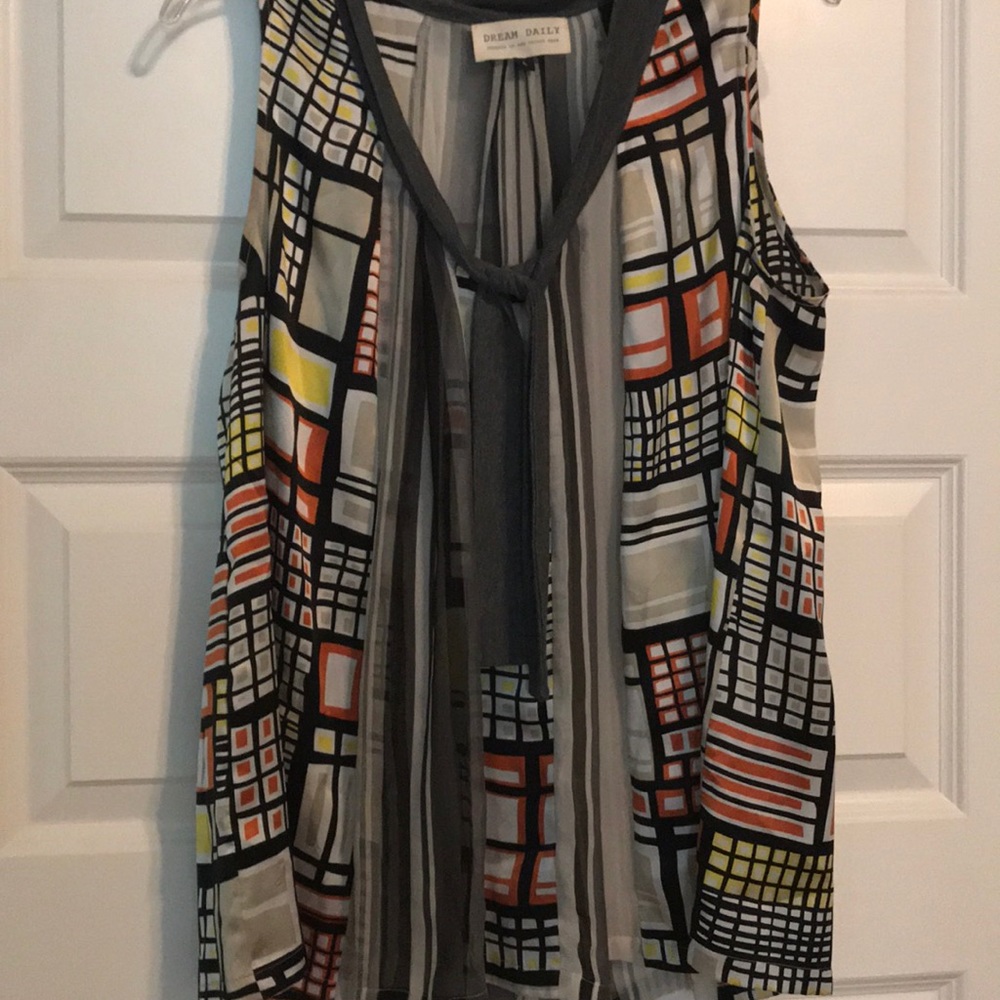 Anthropologie geometric color print tank - size Lg